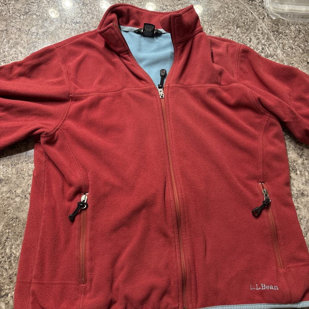 L.L.Bean Polartec Fleece Jacket Women’s Small Red Full Zip Outdoor Hiking